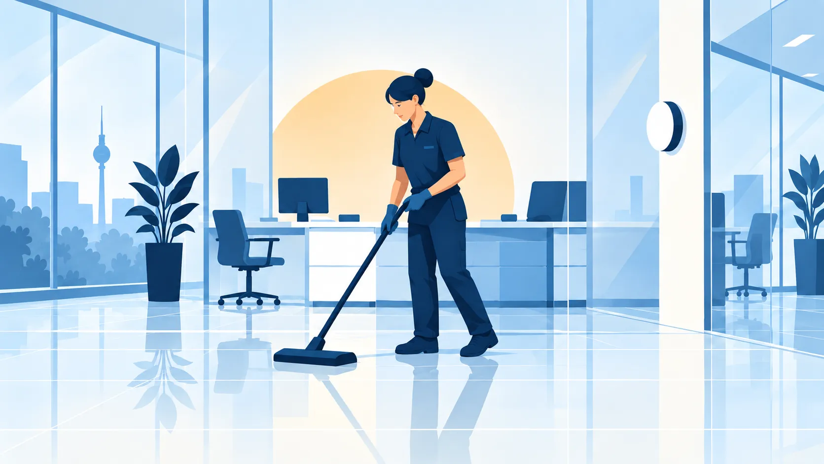 Illustration: Büroreinigung